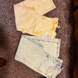 WILD FABLE Stylish Denim Pants Set in Yellow and Light Blue BUNDLE